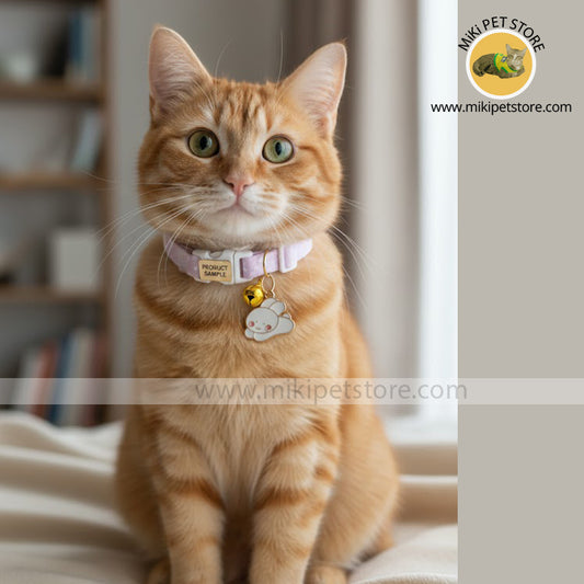 Cat Collar with Bell & Charm – Soft Polka Dot Design for Cats and Kittens
