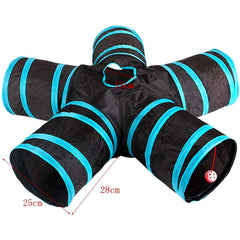 5-Way Collapsible Cat Tunnel – Interactive Playhouse for Pets