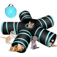 5-Way Collapsible Cat Tunnel – Interactive Playhouse for Pets