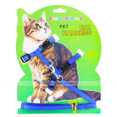 Adjustable Nylon Cat Harness & Leash Set – Secure & Comfortable pet Collar Belt