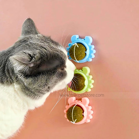 Cat Catnip Lick Spinning Ball Toy Snacks Nutrition Treats- for Kitten Cats