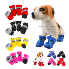 4Pcs Waterproof Winter Anti-Slip Pet Boots – Warm Dog & Cat Shoes
