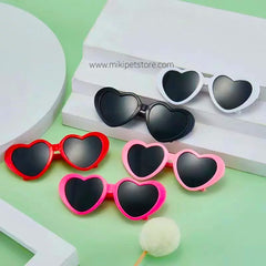 Heart-Shaped Sunglasses - Cute Love Heart Cat & Dog Sun Glasses