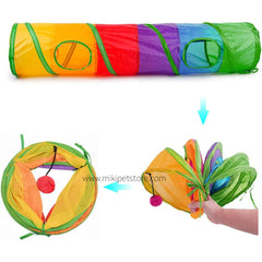 Interactive Rainbow Tunnel Cat Toy – Funny Stick & Tunnel Playset for Cats