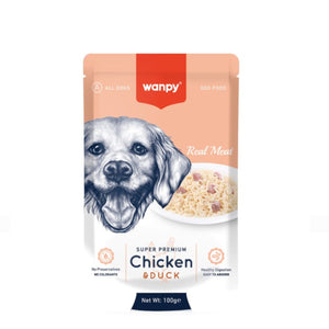 Wanpy Dog Pouch Super Premium Chicken & Duck 100g