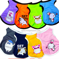 Summer Pet Vest – Breathable Cartoon Print Clothes for Cats & Small Dogs