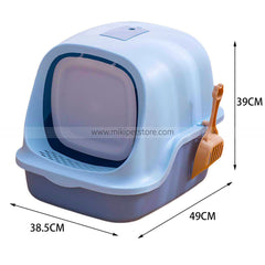 Extra Large Plastic Cat Litter Box with Cover & Scoop – Spacious & Easy to Clean