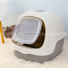 Extra Large Plastic Cat Litter Box with Cover & Scoop – Spacious & Easy to Clean