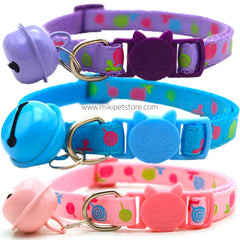 Adjustable Pet Collar with Buckle & Big Bell for Dogs, Puppies, Cats & Kittens