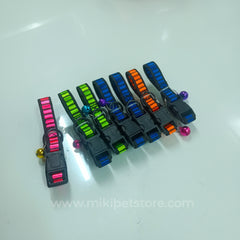 Pet Necklace Multicolor Adjustable Nylon Collar with Solid Dot Print Webbing Bells Dogs collar