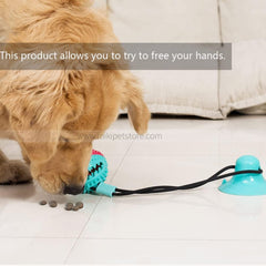 Dog Chew Rope Toy with Suction Cup – Teething & Training Treat Dispensing Ball for Puppies