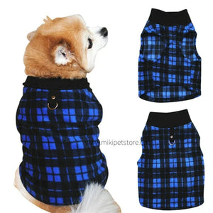 Cat Dog Coat Winter Warm Plaid Velvet Vest