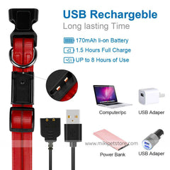 GlowPaw LED Dog Collar – Waterproof, Rechargeable & Adjustable Light-Up Collar for Medium & Large Dogs