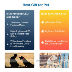 GlowPaw LED Dog Collar – Waterproof, Rechargeable & Adjustable Light-Up Collar for Medium & Large Dogs