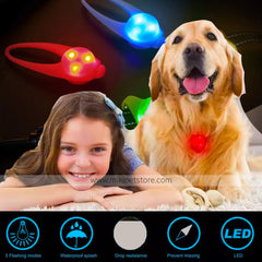LED Waterproof Silicone Dog Collar – Light-Up Safety Collar for Night Walking (Batteries Included)