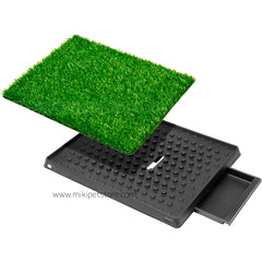 Indoor Dog Potty Training Tray – Grass Pad with Layered Mat for Easy Cleanup