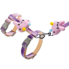 Cute Plaid Cat Harness and Leash Set Adjustable Rope Style for Outdoor Travel