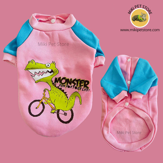 Pet Winter Dress Monster Print for Small Dogs & Cats