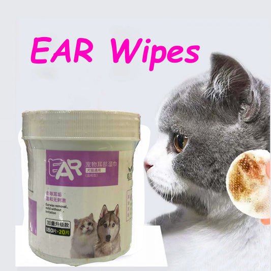 Pet Ear Wet Wipes for Dogs & Cats (200 Pieces)
