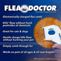 Electronic flea Doctor comb ideal for dogs and cats, acrobatic killing fleas