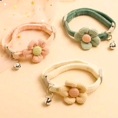 Cute Cartoon Flower Bell Collar – Adjustable Pet Necklace for Cats & Dogs