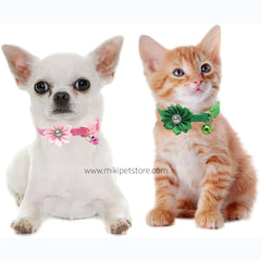 Beautiful Floral Breakaway Collar with Bell for Puppies & Cats