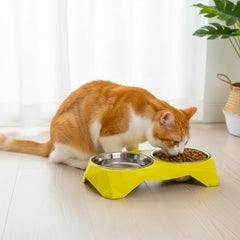 Stainless Steel Dog & Cat Bowl Stand Double Pet Food Bowls