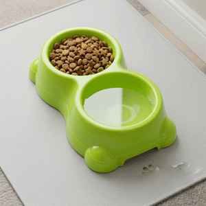 Dual Compartment Plastic Dog & Cat Bowl