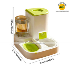 Pet Food & Water Bowls,Automatic Dog Food Dispenser 2 in 1 Water Bowl | Automatic Cat Water Dispenser for Dogs