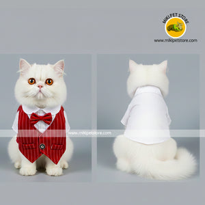 Formal Suit Clothes with Bow Tie For Cat and Puppy Outfits