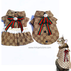 Couple Matching Pet Clothes - Luxury Summer Fashion Shirts & Dresses for Cats and Small Dogs