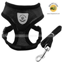 Breathable Mesh Cat & Small Dog Harness with Leash – Reflective & Adjustable for Kittens, Puppies, and Small Breeds