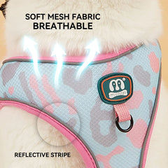 Escape Proof Cat Harness and Leash Set Adjustable Air Mesh Vest