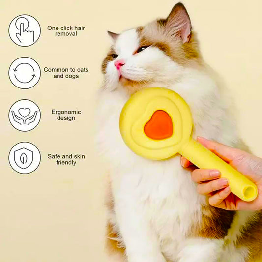 Self-Cleaning Pet Grooming Brush — Easy Hair Remover for Cats & Dogs