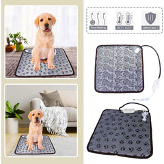 Electric Heated Pet Mat – Adjustable Temperature Waterproof Pad with Bite-Resistant Cable for Cats & Dogs