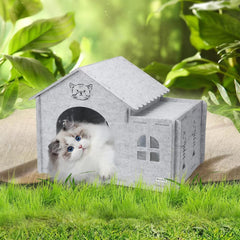 Felt Foldable Deep Sleep Pet Cat House Indoor Winter