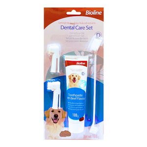 Bioline Pet Care Dog Toothpaste and Toothbrush Set 100g