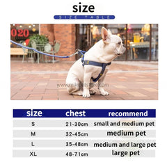 Heavy Duty Dog Harness & Leash Set – Denim Design for Small, Medium & Large Dogs