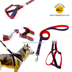 Heavy Duty Dog Harness & Leash Set – Denim Design for Small, Medium & Large Dogs