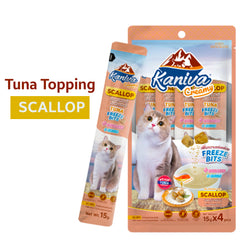 KANIVA Cat Food Creamy Tuna Topping Scallop Freeze Bits 15g x 4pcs