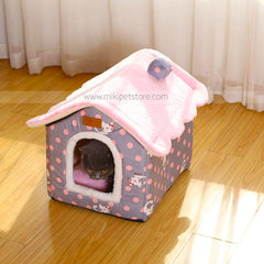 CozyFold Winter Cat House – Warm & Foldable Indoor Pet Bed for Dogs, Cats, Kittens, and Puppies