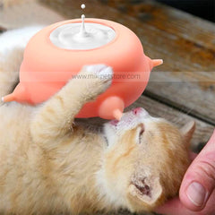 Food grade silicone kitten puppy milk nipple feeder pet kitty pacifier bowl feeder with 4 nipples