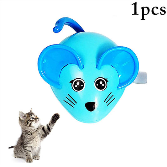 Interactive Wind-Up Cat Toy – Clockwork Moving Mouse