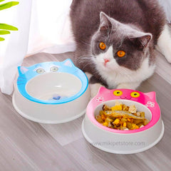 Cat Bowls Cute Pet Single Bowl Cat Face Pet Water Bowl