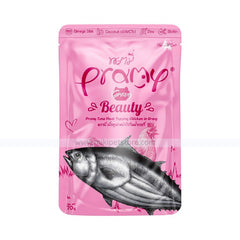 Pramy BEAUTY Pouch Tuna Meat Topping Chicken Meat in Gravy for All Cats 70gm