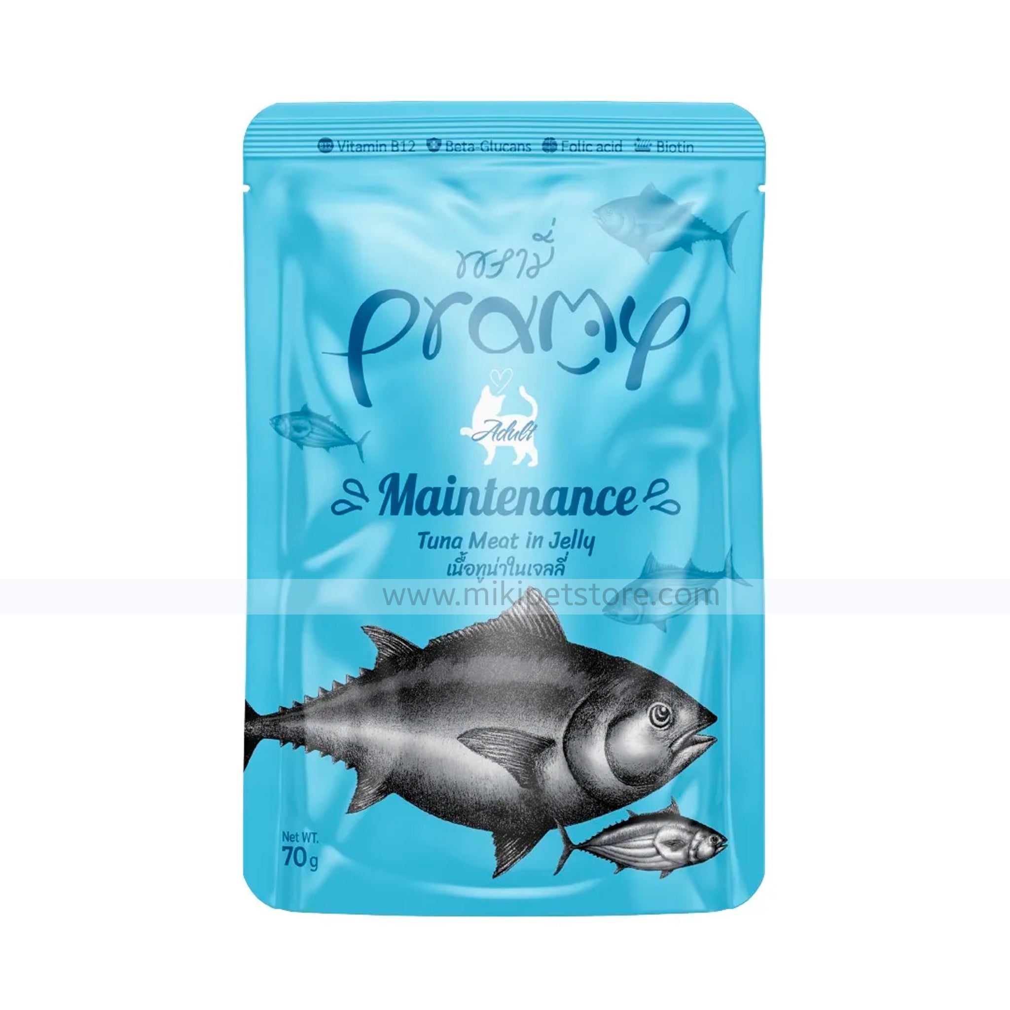 Pramy Cat Pouch Maintenance Tuna Meat In Jelly 70gm (For Adult Cats)