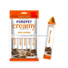Purepet Creamy Cat Treats with Real Chicken – 5 x 75gm (Lickable Treats)