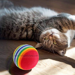 Foam Rainbow Toy Balls Interactive Cat Toy Ball