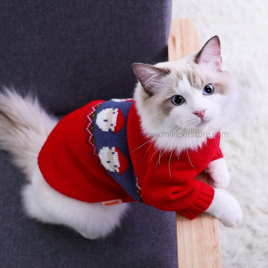Christmas Sweater for Cats and Small Dogs Warm Thick Knitted Pet Clothes Sweaters