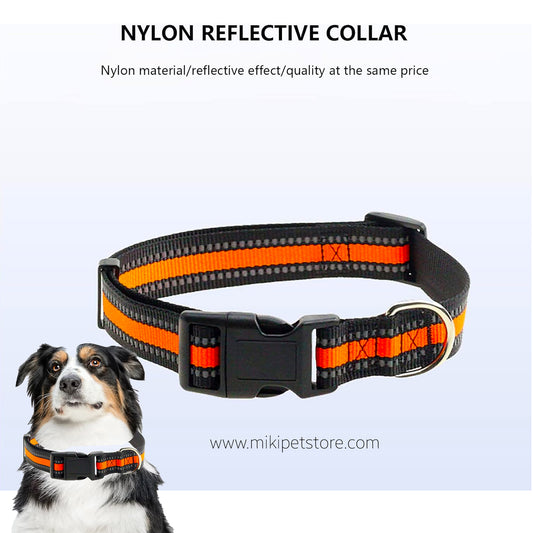 Soft Neoprene Padded Nylon Reflective Dog Collar – Adjustable, Breathable & Lightweight for Small, Medium, and Large Dogs